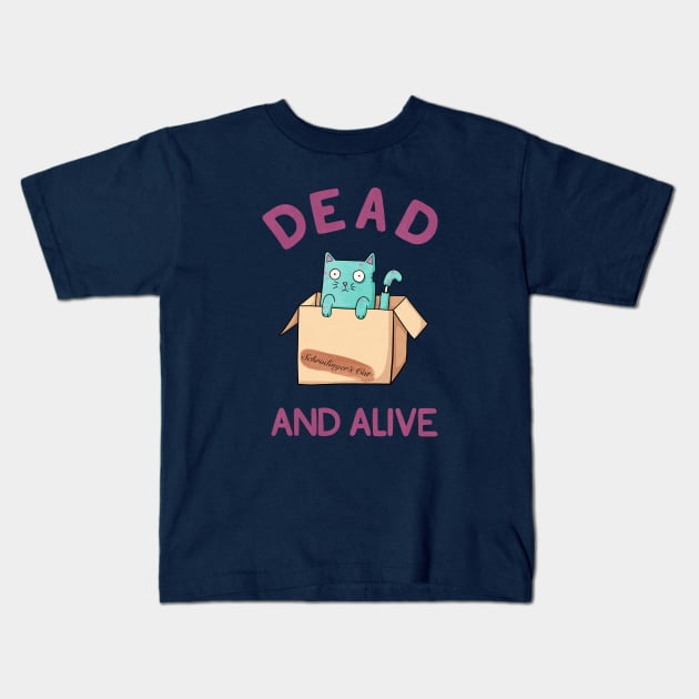 Schrodinger's (Undead) Cat Kids T-Shirt by Drawn to Cats